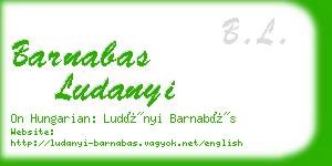 barnabas ludanyi business card